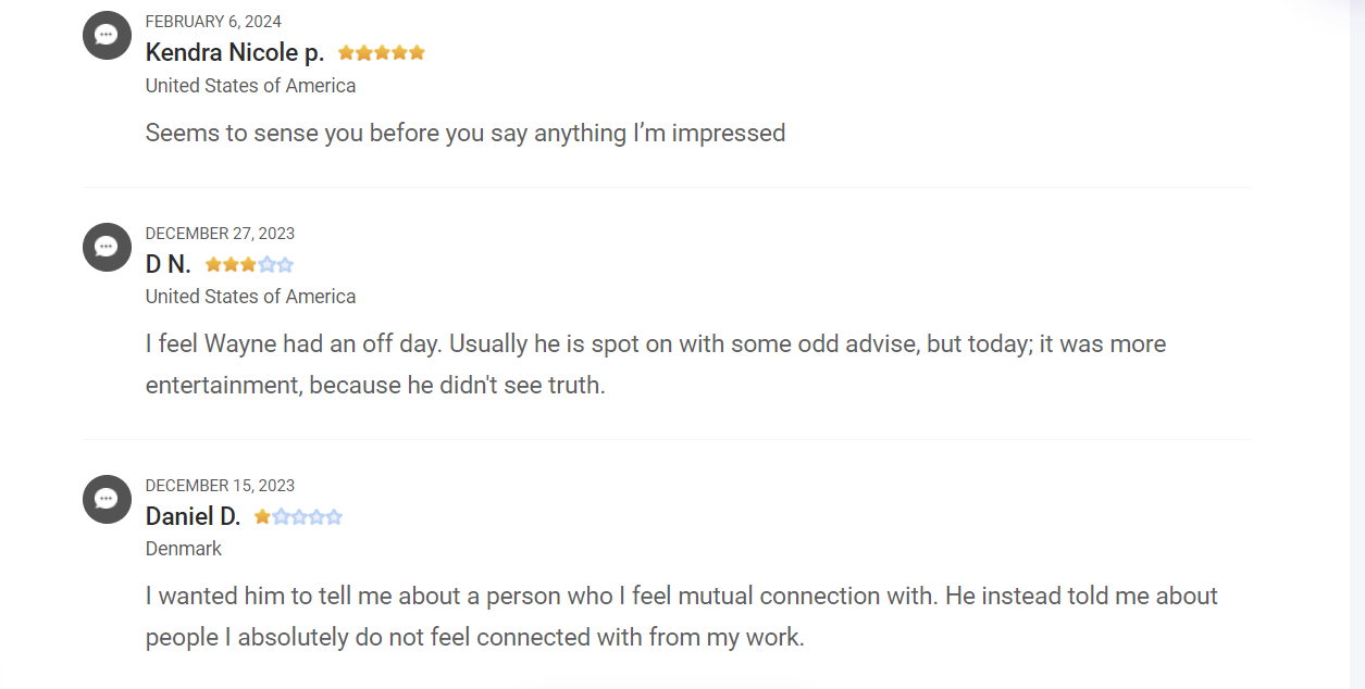Mysticsense shares users’ honest reviews of their psychics