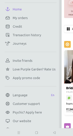 Purple Garden mobile app
